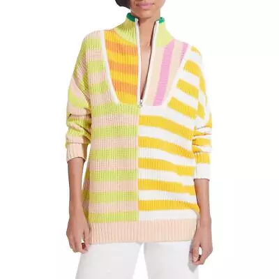 STAUD Womens Hampton White Striped Top Turtleneck Sweater Shirt S BHFO 1326 • $126.99