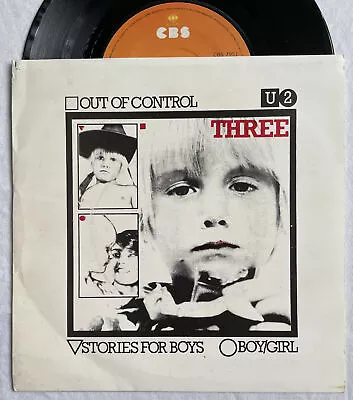 U2 -Out Of Control/Three- Rare Irish 7” / Sunburst CBS Label With Picture Sleeve • $161.86