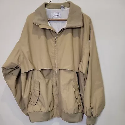 Cabelas Guidewear Fishing Jacket Windbreaker Vented Hooded Men's SZ XL Tan READ • $19