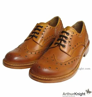 *NEW* John White Shoes Tan Leather Country Brogue Wide Fit Goodyear Welted 7 • £125