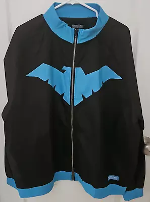 💥DC Comics Nightwing Full Zip Hooded Windbreaker Jacket Size XL 💥 • $34.49