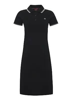 Ladies Merc London Classic Retro Mod Cotton Pique Polo Dress Kara - Black • $62.22