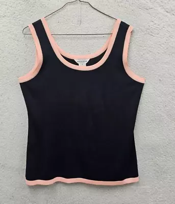 Exclusively Misook Women Top Extra Large Black Striped 100% Acrylic Casual Tank • $20.69