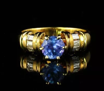 2Ct Round Lab Created Tanzanite Diamond Engagement Rings 14k Yellow Gold Plated • $89.99