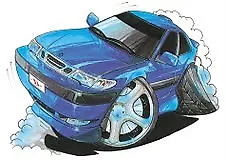 Saab 9-3 Blue Coupe Cartoon Car T-shirt In Sizes S-3XL Viggen Turbo Diesel Sport • $11.95
