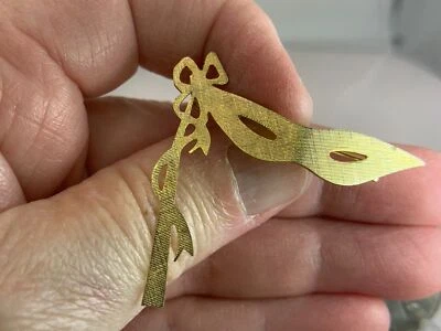 £24.17 • Buy Mardi Gras Mask Ball Masque Mask On Stick Vintage Gold Brooch Pin V-9090*