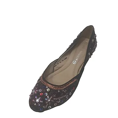 MICHAEL SHANNON Woman Pumps Marrakesh Shoes 8.5 Floral Sequins Fabric Rhinestone • $33.33