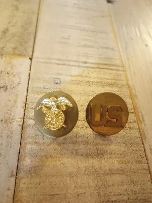 (1) ORIGINAL Quartermaster Corps Insignia Pin  (1) US ARMY CAP PIN Both STAMPED • $17.50