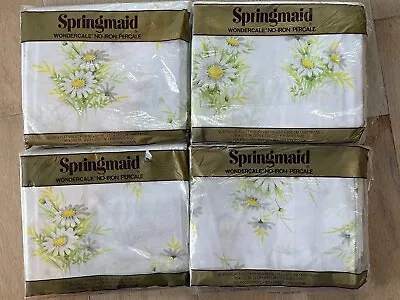 Vintage Spring Daisies - Springmaid Wondercale Queen Flat Sheeet 60x80  • $19.95