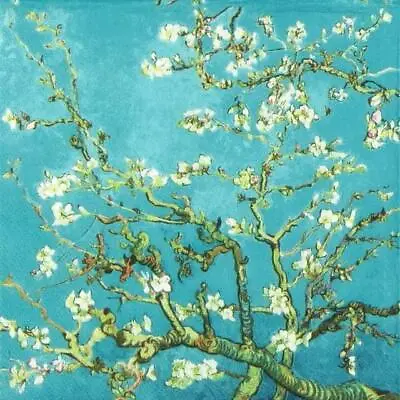 4x Single Paper Napkins For Decoupage And Party Van Gogh: Almond Blossom • £1.35