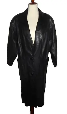 Leather Small Overcoat Trench Cosplay Halloween Matrix Dom Biker Rocker Goth • £49.17