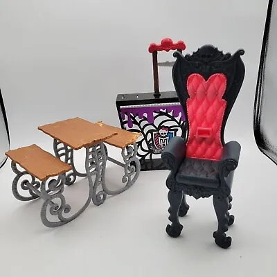 Monster High Doll Furniture Lot - Picnic Table High Back Hair Guillotine Counter • $14.80