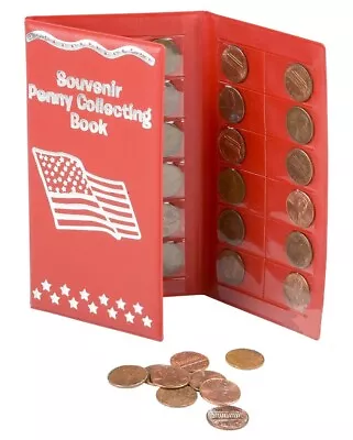  Souvenir Penny Holder Collecting Books (RED - US Flag) Bi-Fold Coin Display For • $7.99