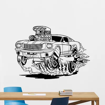 Racing Car Wall Decal Retro Muscle Off Road Vinyl Sticker Art Decor Mural 39thn • $29.97