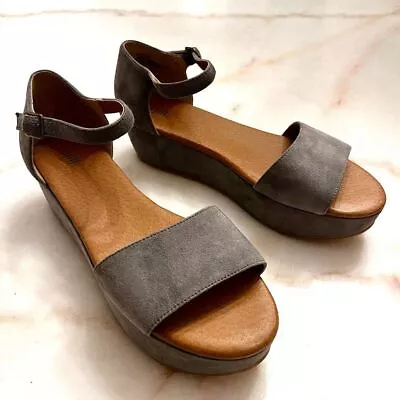 J.Jill Platform Suede Leather Sandals In Gray Sz 9M • $22