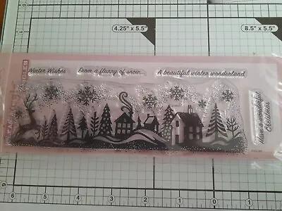 £5.50 • Buy Woodware Clear Christmas Village Stamp