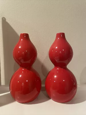 Red Decorative Vases Set Of 2 • $20