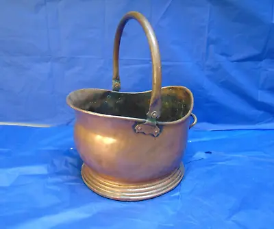 Antique Copper Coal Scuttle Bucket Fire Fireplace  Ref 662D • £60