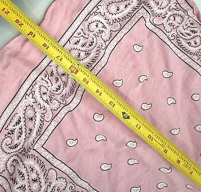 Vintage Paris 13960 HTF Pink Paisley Scarf Bandana 19.75  X 20  Made In USA • $9.99