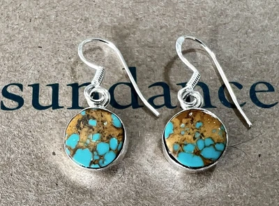 $38.99 • Buy NWT $108 Sundance Natural Turquoise Sterling Silver Handmade Round Earrings NEW