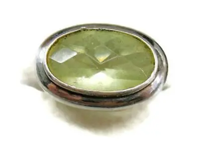 Sz 6 Large Light Yellow Dome Patina 12.19g Vintage Ring Sterling Silver 925 • $59.99