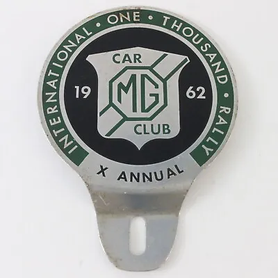 MG Car Club 1962 International One Thousand Rally 3.5  Metal Emblem Badge • $95