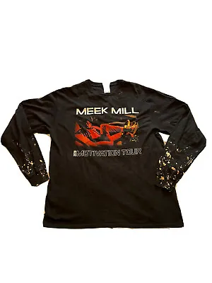 Meek Mill T-shirt Mens Size L Motivation Tour 2019 Concert Rap Tee Double Sided • $10.48