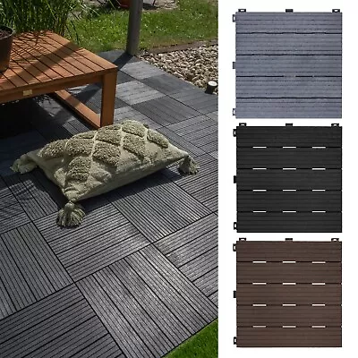 Garden Patio Interlocking Composite Decking Floor Tiles Easy Tile 30x30cm • £103.60