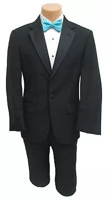 Men's Black Tuxedo Jacket One Button With Satin Notch Lapels Wedding Mason Prom • $32.39