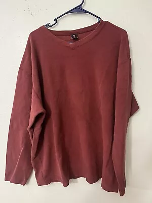 Levi's Shirt Mens XL Maroon Thermal Pullover Long Sleeve V- Neck Red Tab Knit • $9.44