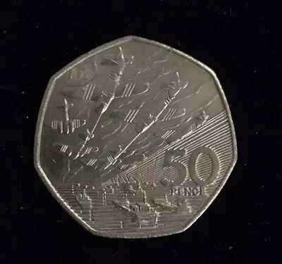 1994 D Day Landings Planes Boats Large Old 50p Coin - Rare Old Fifty Pence • £3