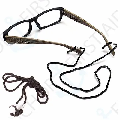 2-20x BLACK GLASSES SAFETY NECK STRING CORD Sunglasses Reading Chain Strap Hold • £3.69