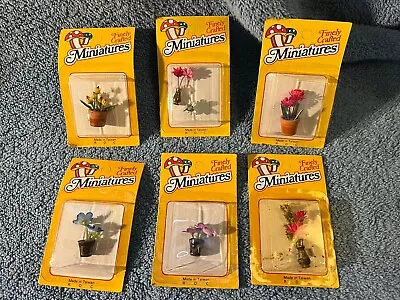 (6) Dollhouse 1:12 Scale Flowers Arrangement Plants Decor Miniatures NIP • $4.99