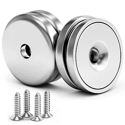 Neodymium Cup Magnets Strong Rare Earth Magnets Heavy Duty 60LBS 4 Pack Indust • $10.22