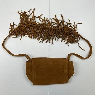 Zara Bag Brown Suede Womens Shoulder Tassled Fringe Strap • £13.67