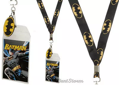 DC Comics Batman LOGO Symbol Lanyard With Rubber Charm ID Holder Dark Knight  • $24.95