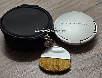 BareMinerals REFILLABLE SILVER COMPACT W/ Brush Case New - For Foundation Makeup • $24.97