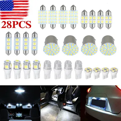 $7.88 • Buy 28Pcs Car Interior LED Light Accessories For Dome Map License Plate Lamp Bulbs