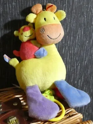 Musical Pram Cot Soft Toy Giraffe & Monkey Pull Cord Mothercare • £9.95