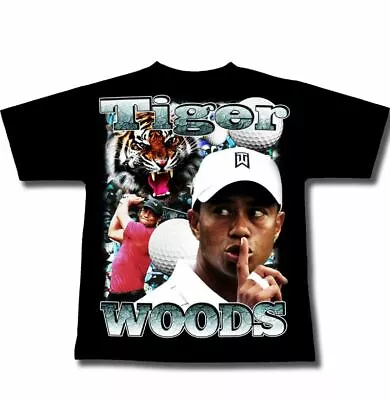 Tiger Woods T-Shirt New New Black T Shirt Hot T Shirt All Sizes Vtg Shirt • $17.96