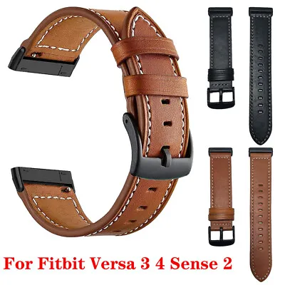 £10.89 • Buy Leather Watch Band Strap Replacement Belt For Fitbit Versa 4/Versa 3 Sense 2 1