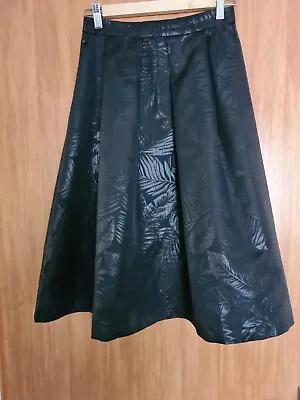 H&M Black Voluminous Skirt Leaf Print - Size S • £3.50