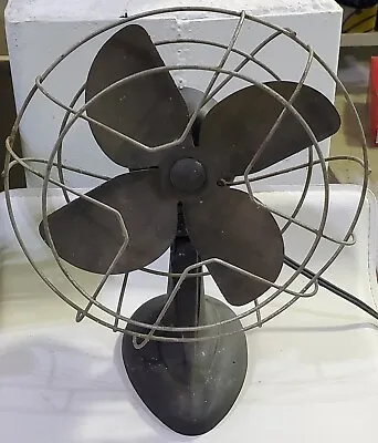 Montgomery Ward Fan Art Deco Industrial Electric Antique Vtg Desk Black READ! • $59.99