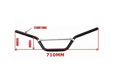 7/8  22mm Handle Bar For Honda Kawasaki Yamaha Dirt Pit Bike Motorcycle BLACK • $21.39