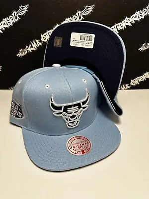 NEW Mitchell & Ness Chicago Bulls Snapback Hat NBA Finals 1996 UNC Blue Navy NWT • $34.95