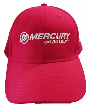 Mercury Marine Motors Go Boldly Cap Adjustable Strap Red / White  Letters NWOT  • $12