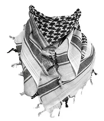 Cotton Palestinian Shemagh Freedom Scarf Keffiyeh Head Wrap Black And White • $12.25