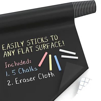 Chalkboard Wall Sticker Blackboard Decal Chalk Board Large Paper Self Adhesive R • $13.49