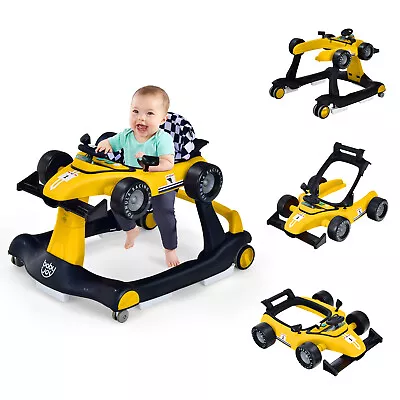 Babyjoy Baby Foldable Activity Push Walker 4-in-1 WalkerAdjustable Height Yellow • $89