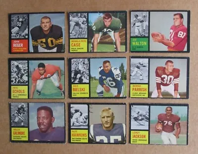 1962 Topps Football Card Singles Complete Your Set Pick Choose Updated 9/4 • $2.69